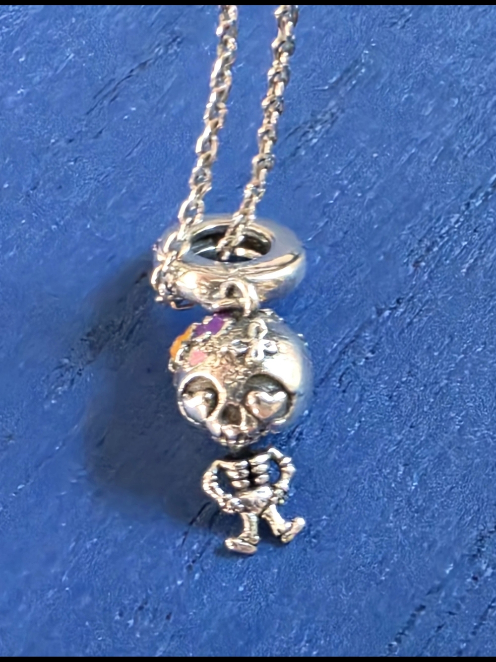 Silver Skull Charm Necklace - Women Jewelry